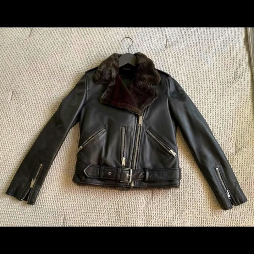 ALLSAINTS Balfur Lux Biker Leather Moto Jacket